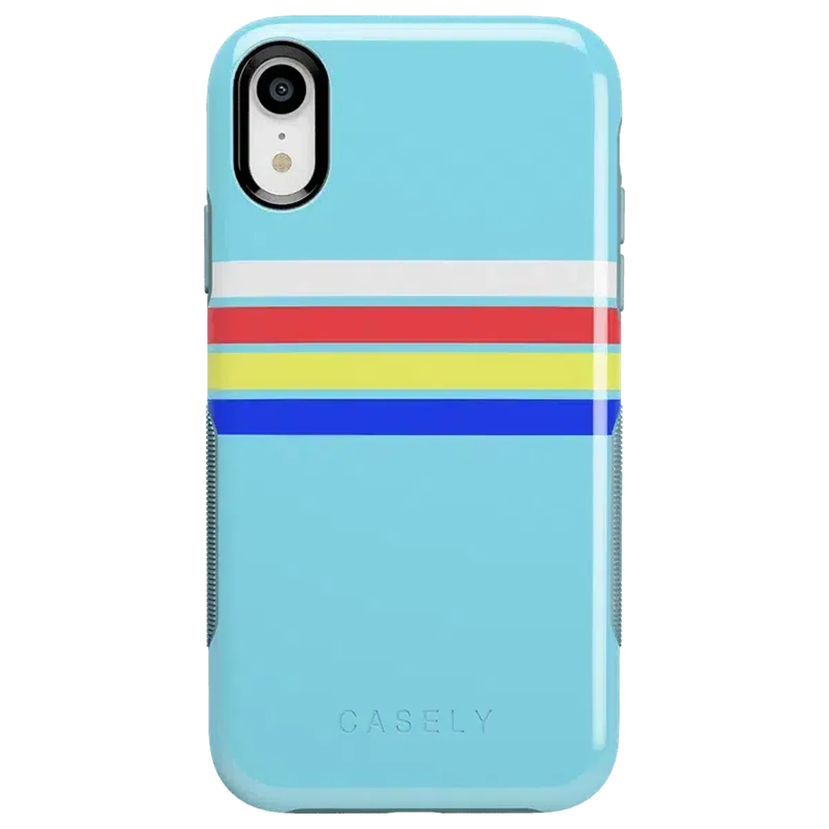Totally Groovy | Teal Rainbow Stripes Color Block Case - Image 28