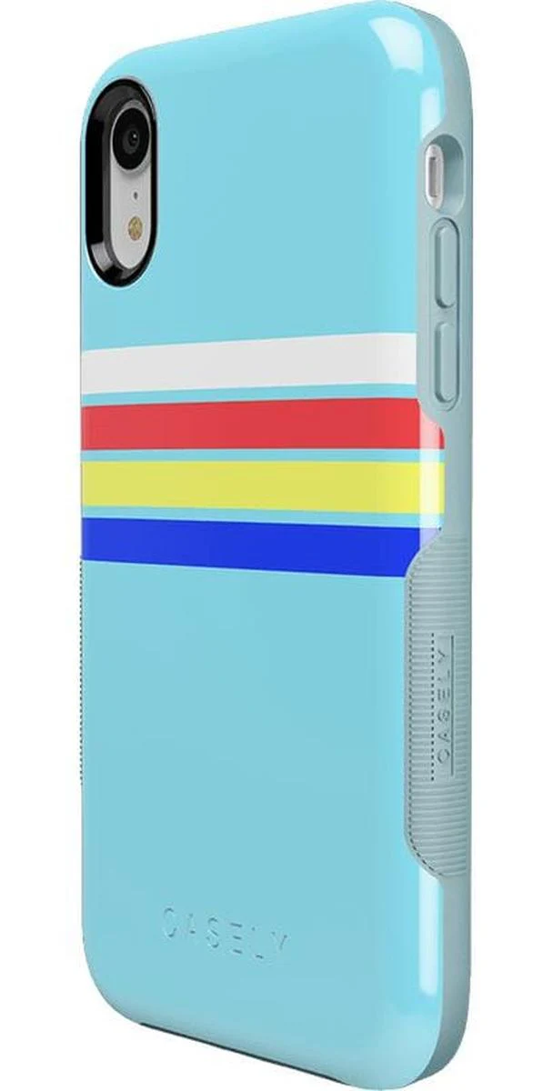 Totally Groovy | Teal Rainbow Stripes Color Block Case - Image 29