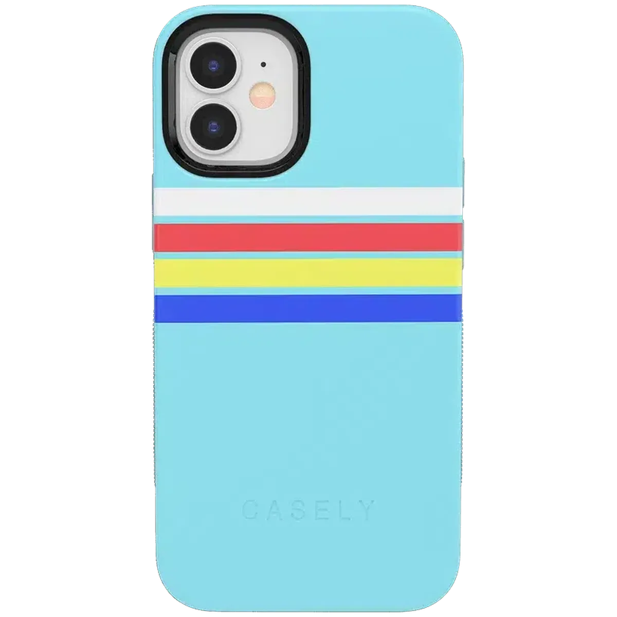 Totally Groovy | Teal Rainbow Stripes Color Block Case - Image 37