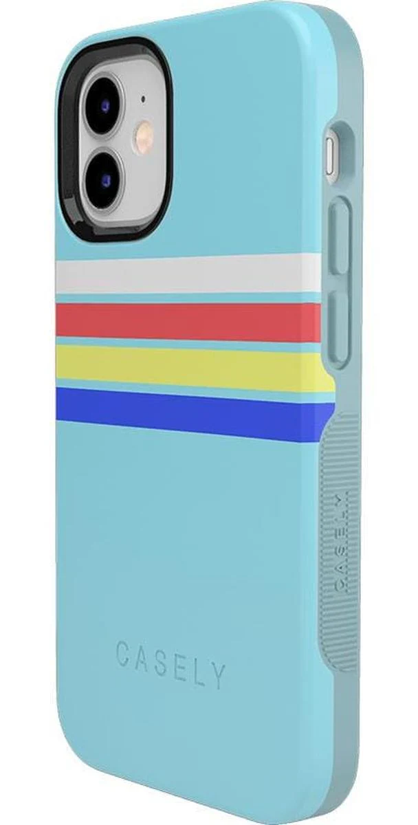 Totally Groovy | Teal Rainbow Stripes Color Block Case - Image 38