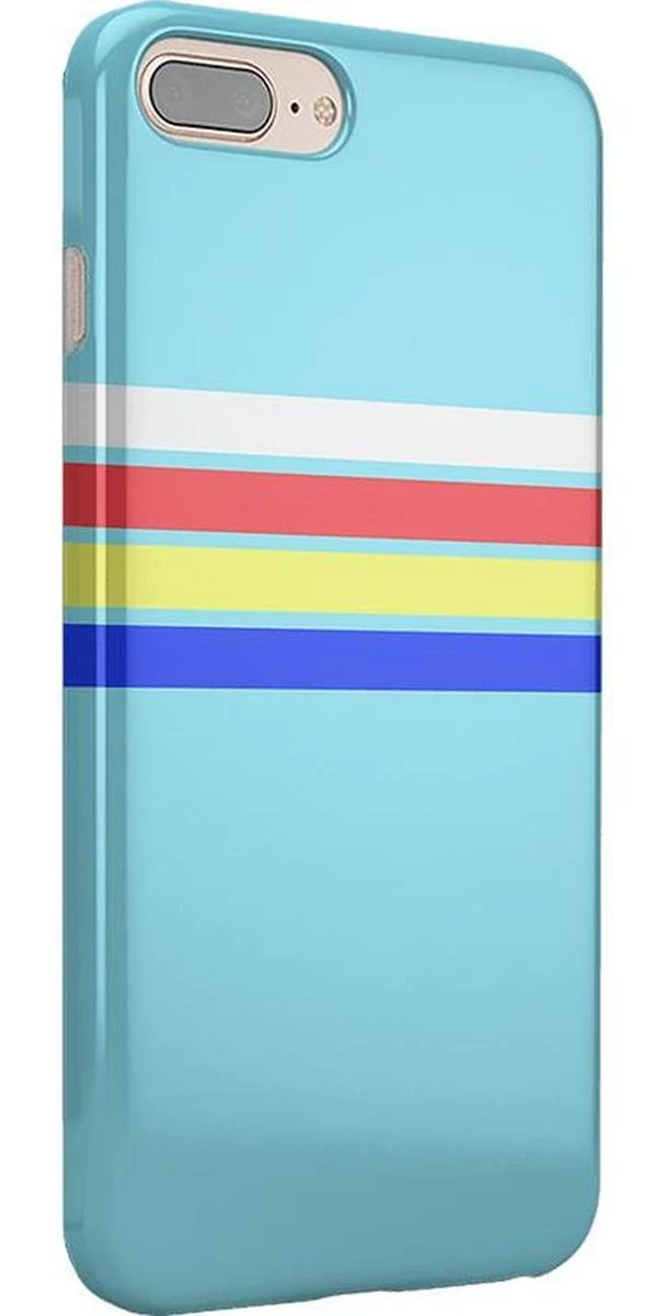 Totally Groovy | Teal Rainbow Stripes Color Block Case - Image 8