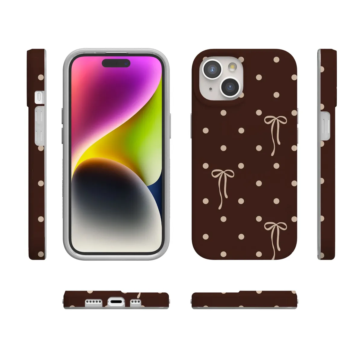 Teddy Bows | Brown Polka Dot Case - Image 106