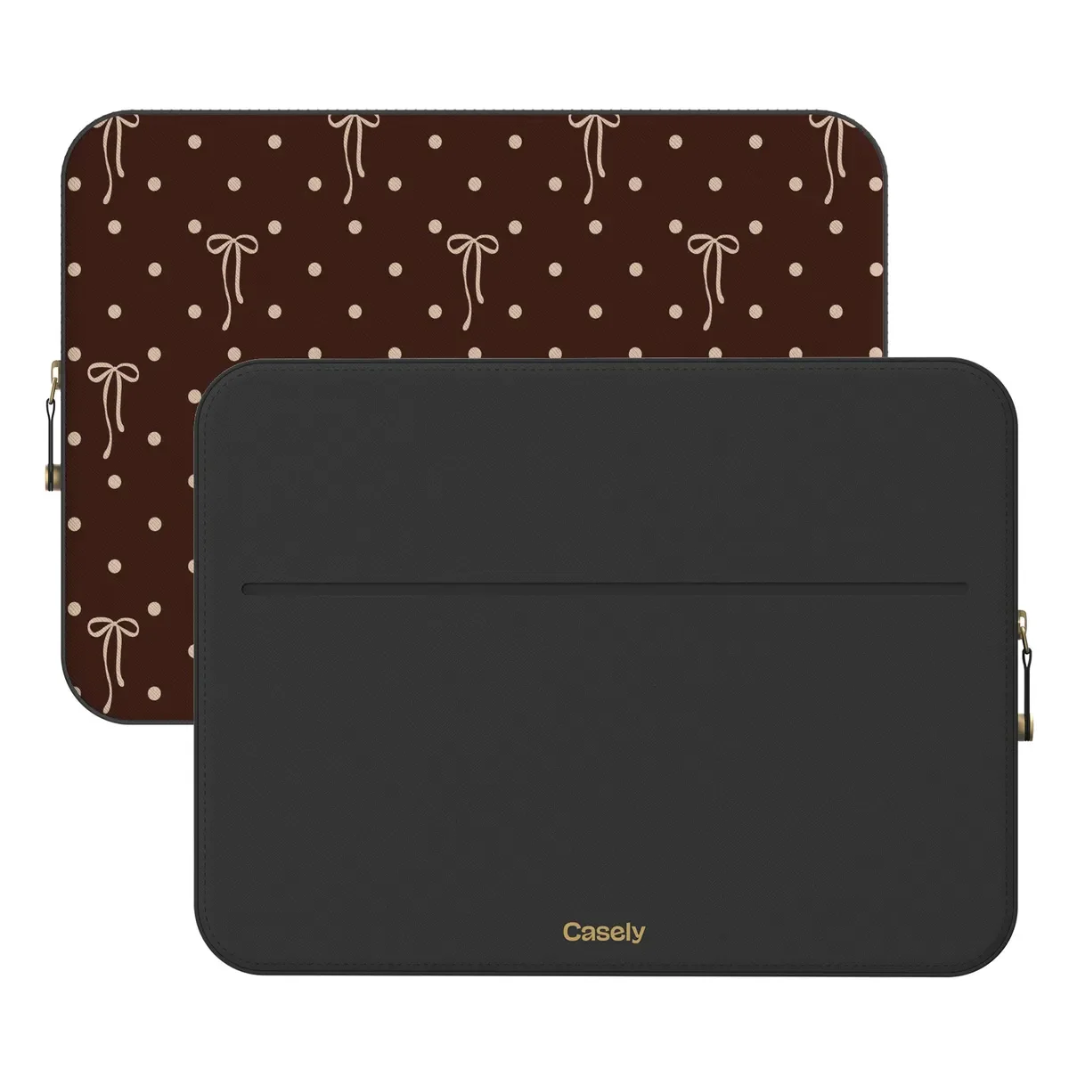 Teddy Bows | Brown Polka Dot Laptop Case - Image 2
