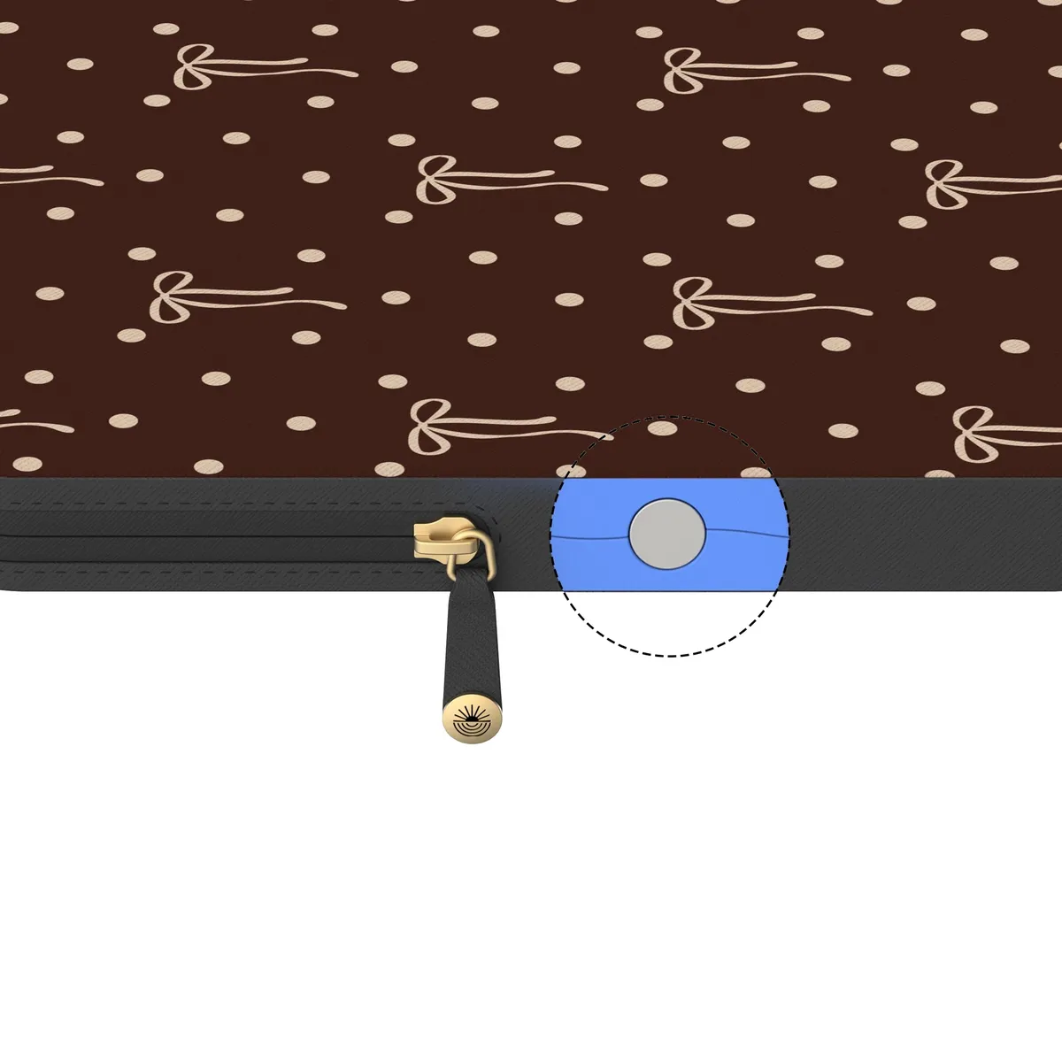 Teddy Bows | Brown Polka Dot Laptop Case - Image 5