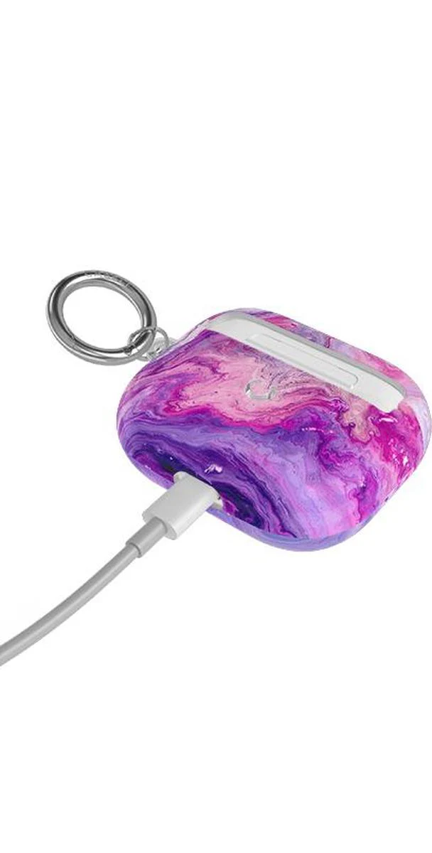 Tie Dying Over You | Purple Marble AirPods Case - Image 6