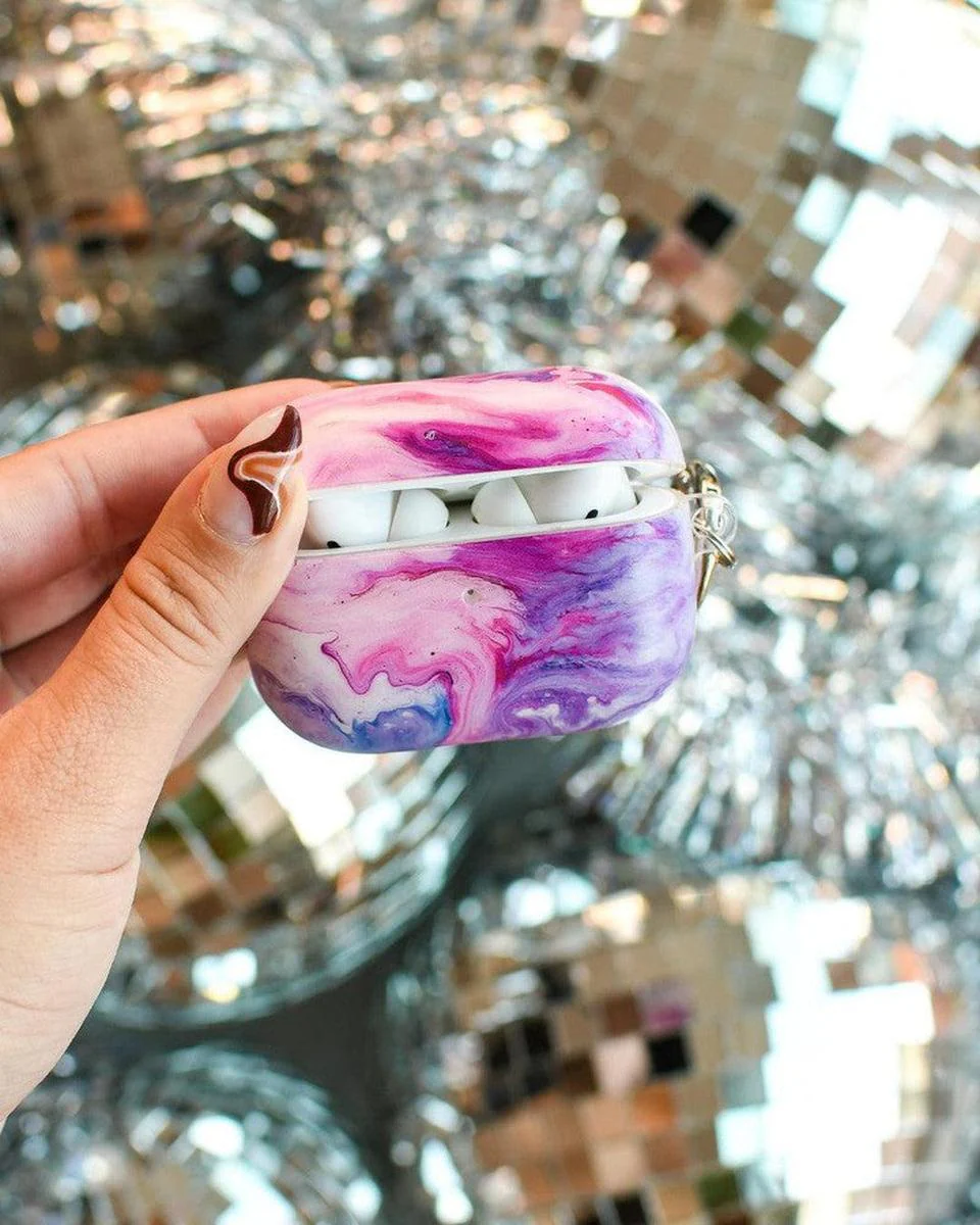 Tie Dying Over You | Purple Marble AirPods Case - Image 7
