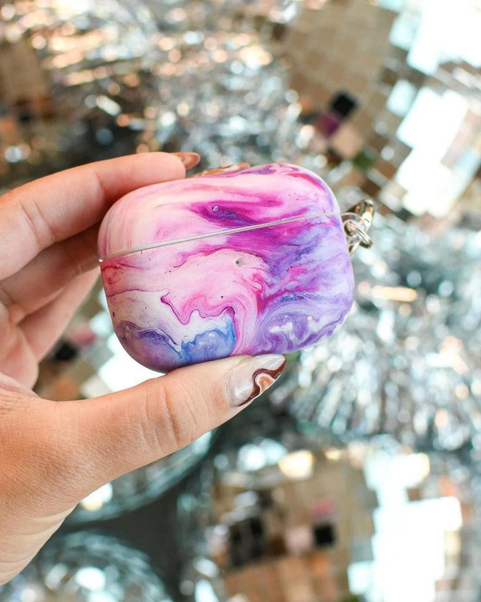 Tie Dying Over You | Purple Marble AirPods Case - Image 8