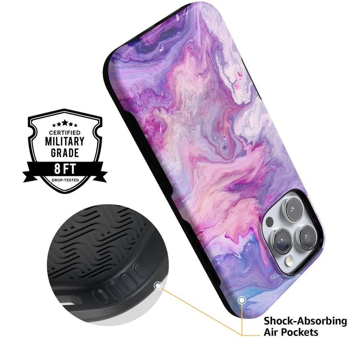 Tie Dying Over You | Purple Marble iPhone Case - Image 123