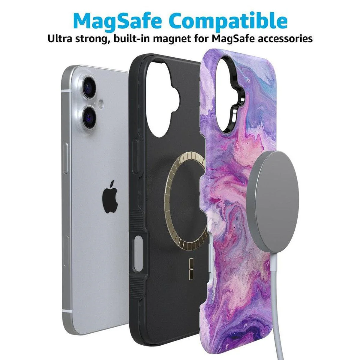 Tie Dying Over You | Purple Marble iPhone Case - Image 134
