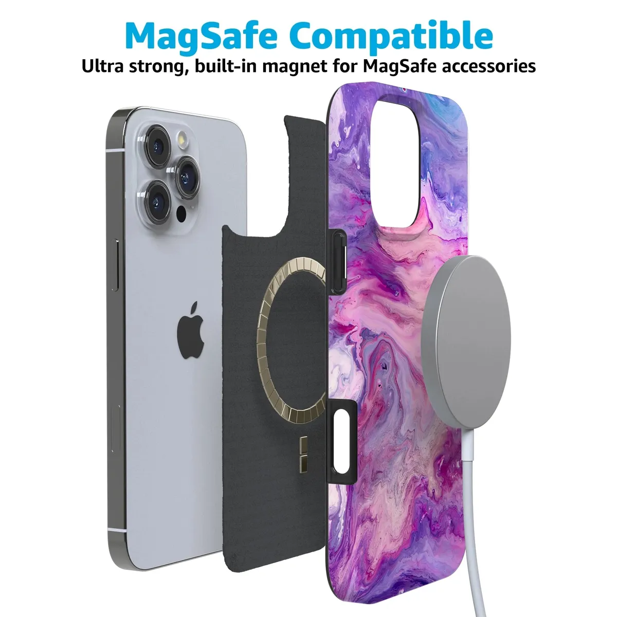 Tie Dying Over You | Purple Marble iPhone Case - Image 166