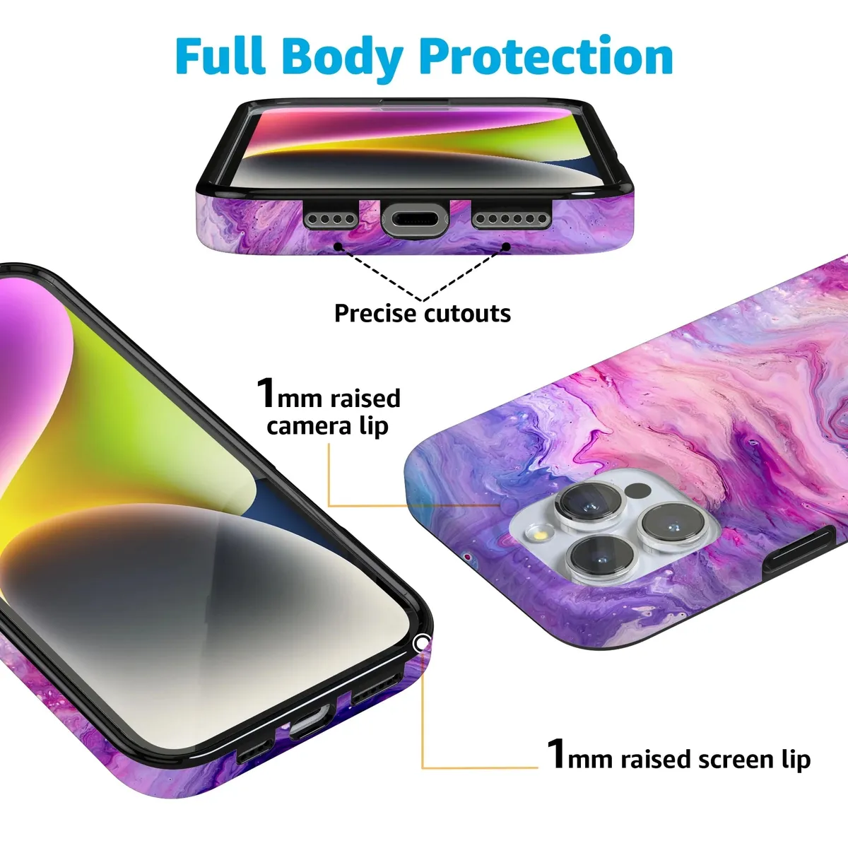 Tie Dying Over You | Purple Marble iPhone Case - Image 167