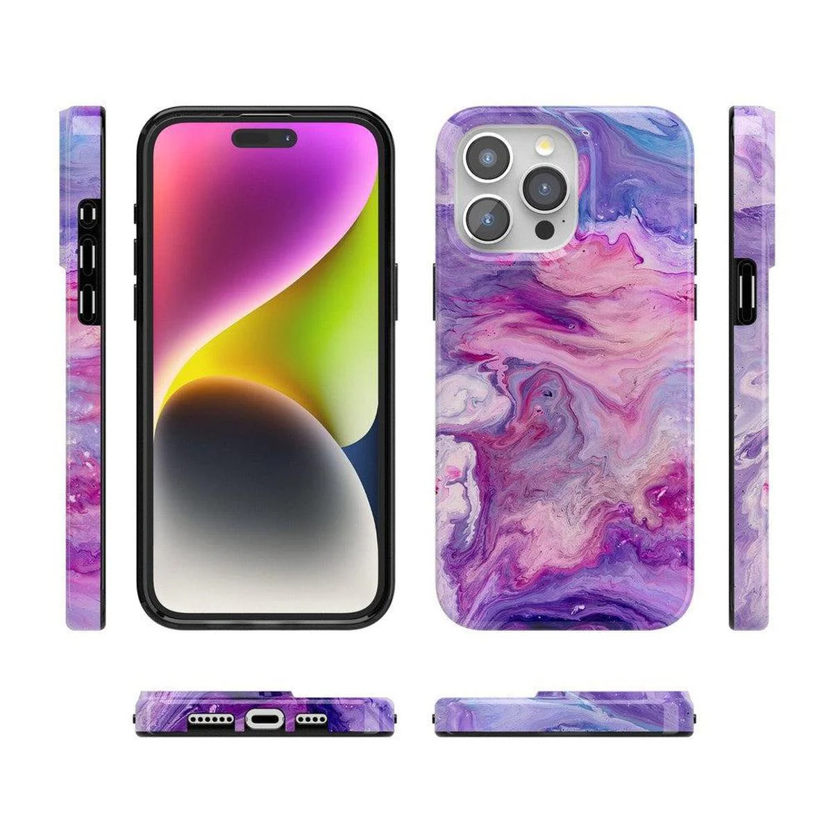 Tie Dying Over You | Purple Marble iPhone Case - Image 19