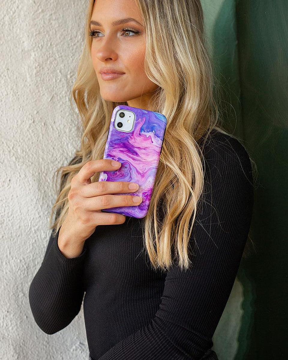 Tie Dying Over You | Purple Marble iPhone Case - Image 84