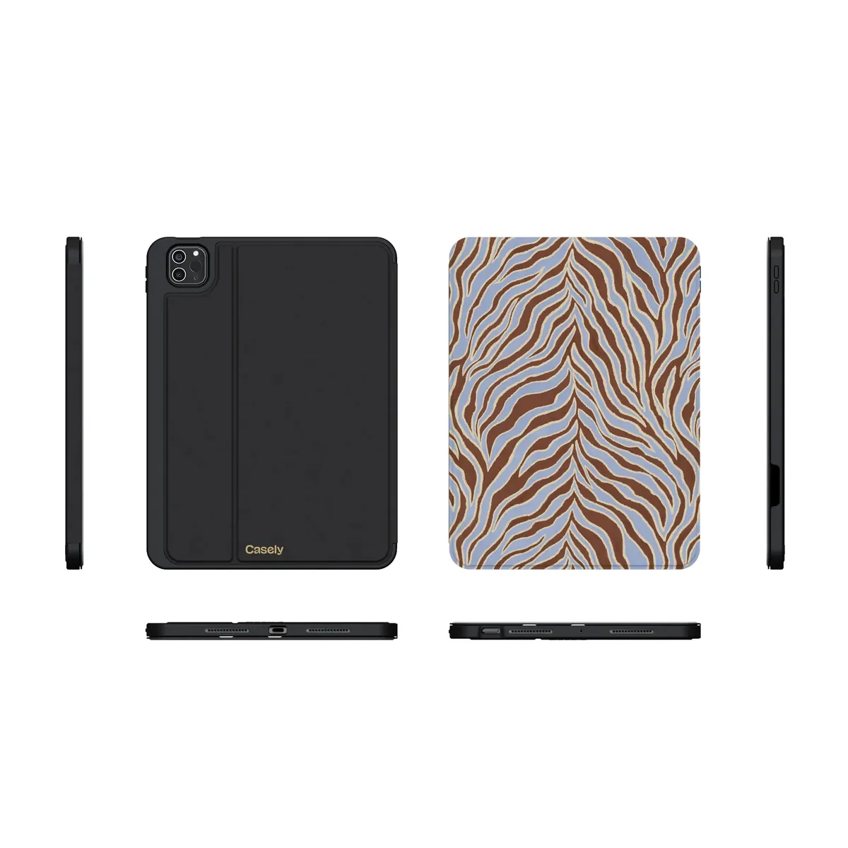 Untamed | Brown & Blue Zebra iPad Case - Image 13