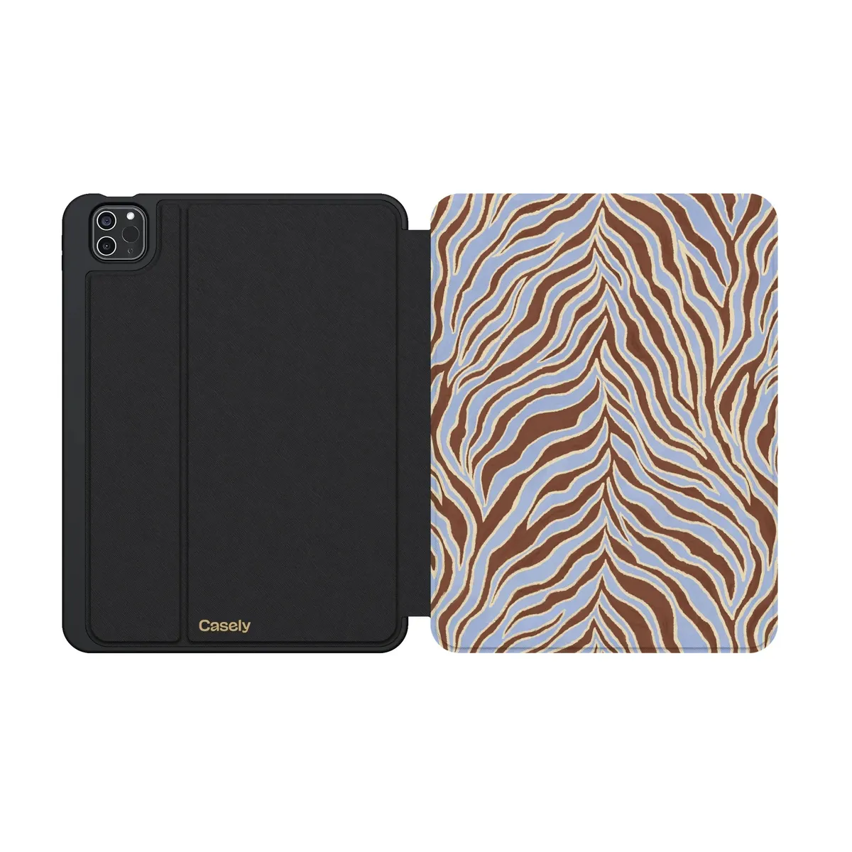 Untamed | Brown & Blue Zebra iPad Case - Image 15