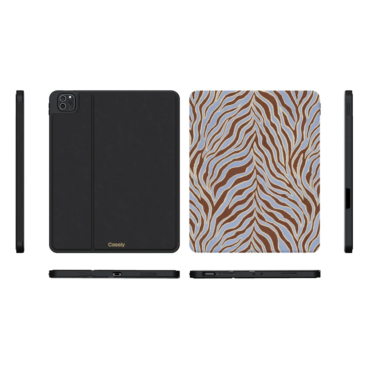 Untamed | Brown & Blue Zebra iPad Case - Image 21