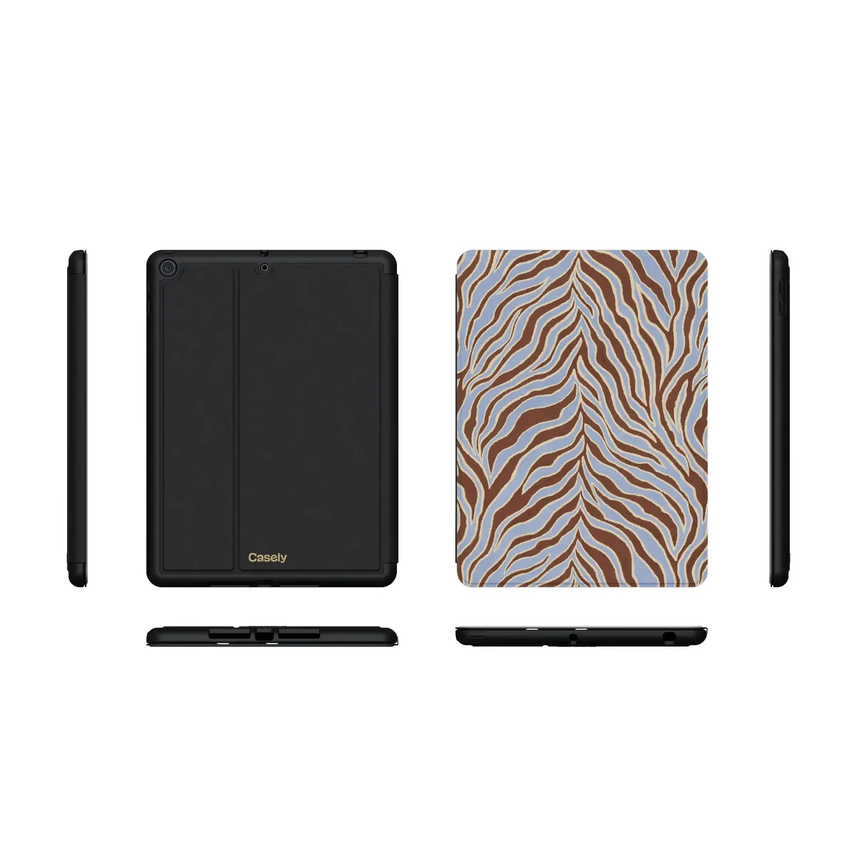 Untamed | Brown & Blue Zebra iPad Case - Image 37