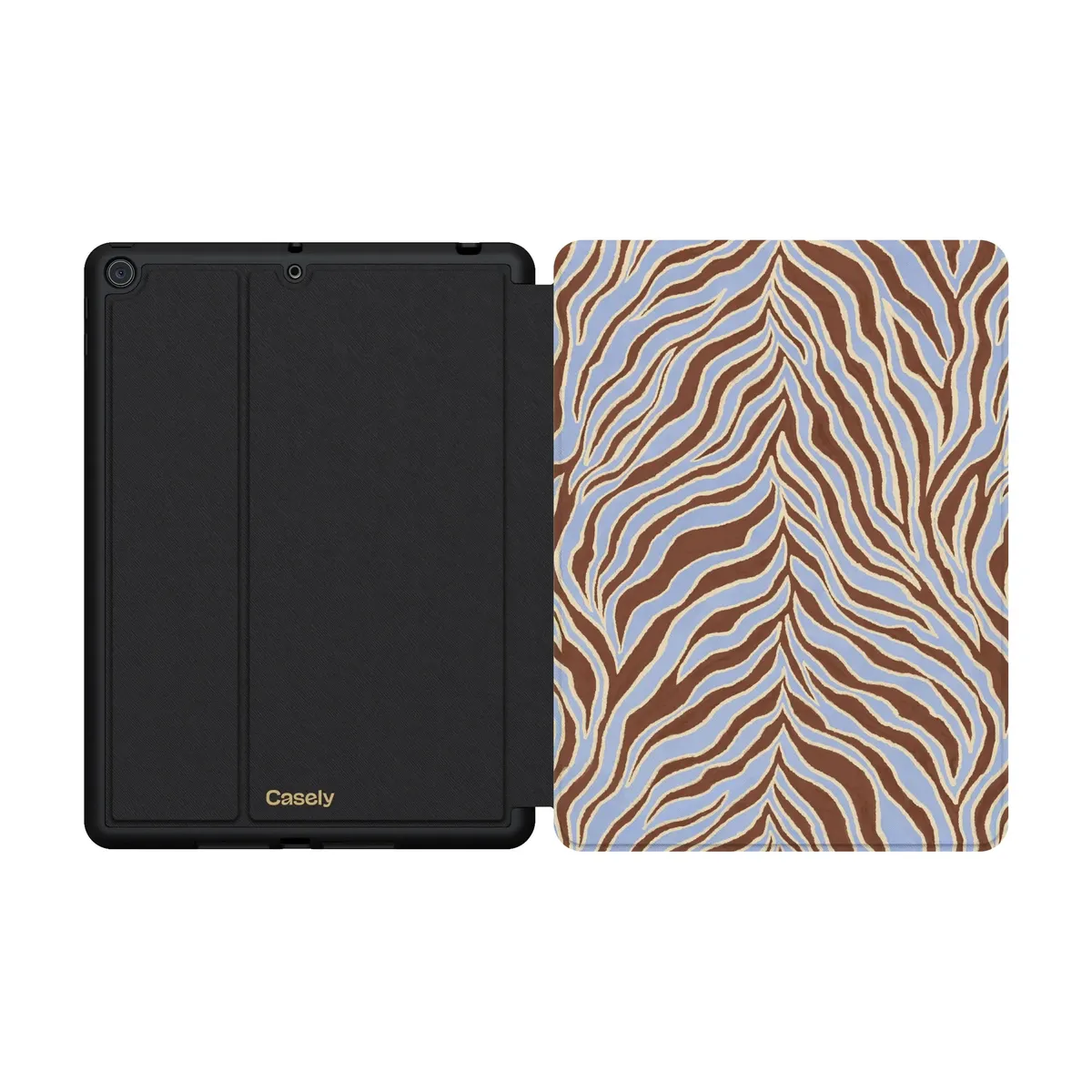 Untamed | Brown & Blue Zebra iPad Case - Image 39