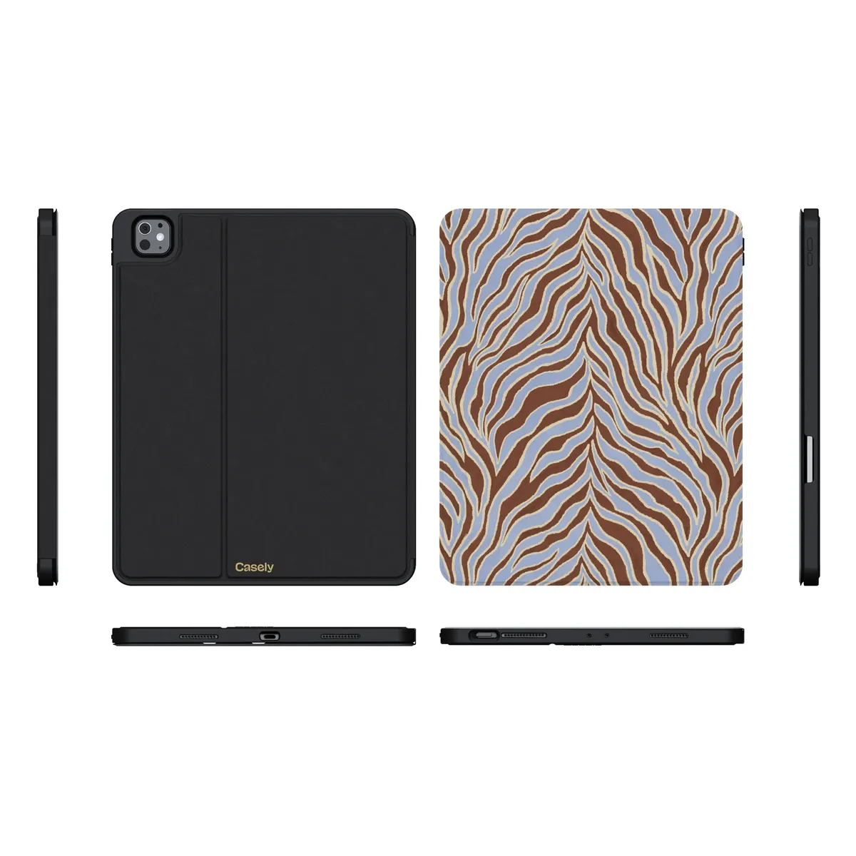 Untamed | Brown & Blue Zebra iPad Case - Image 5