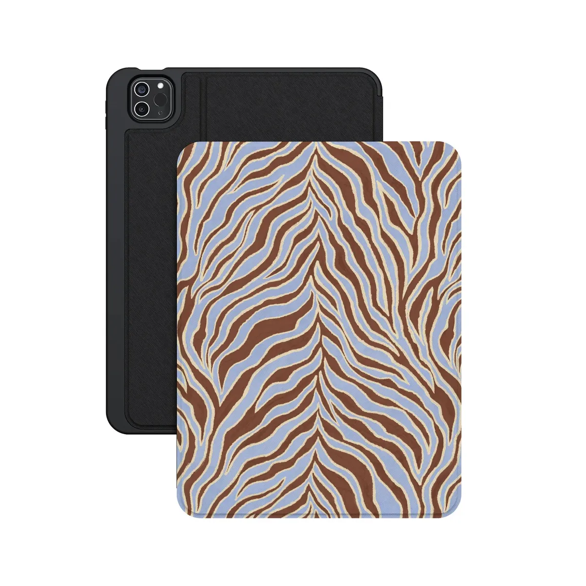 Untamed | Brown & Blue Zebra iPad Case - Image 9