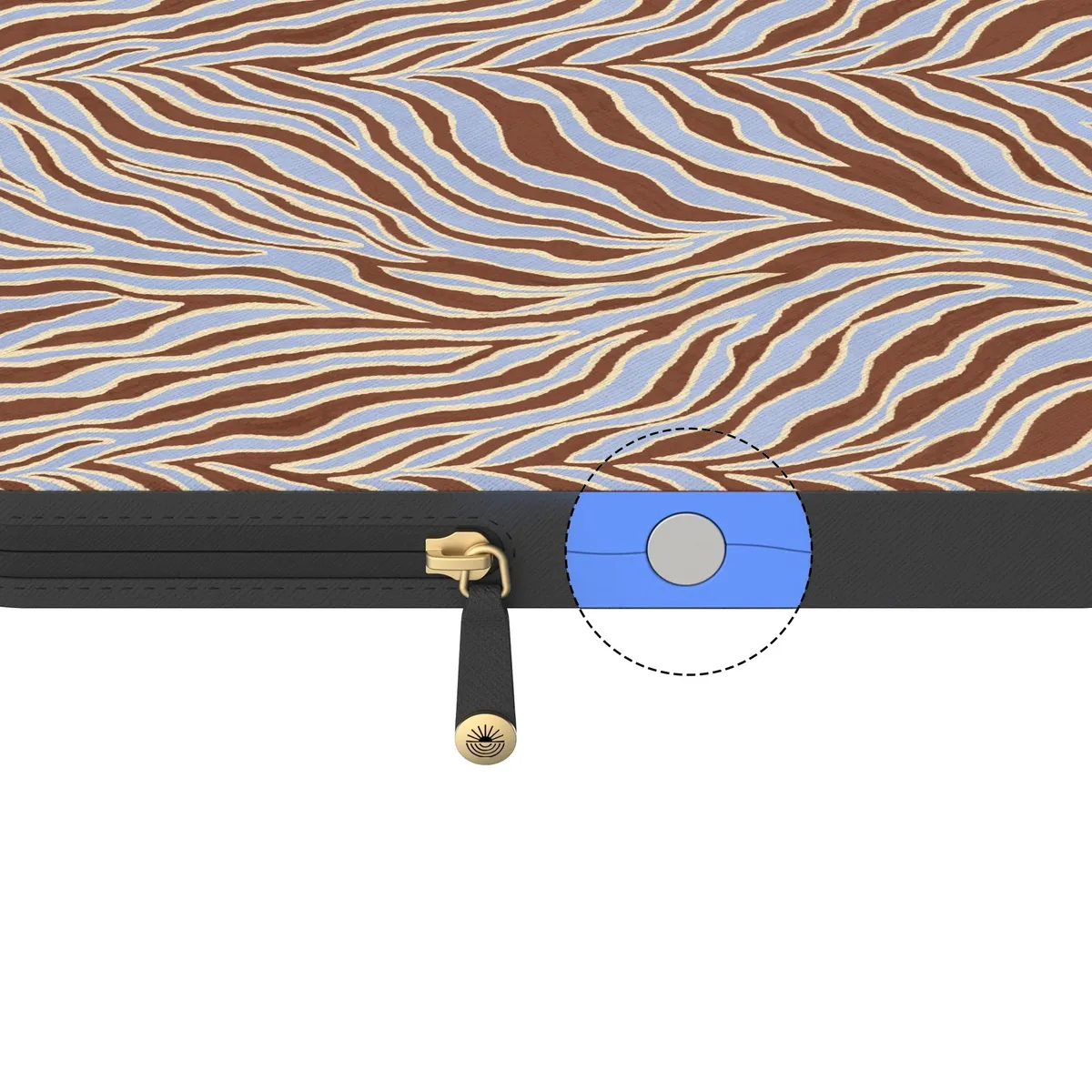 Untamed | Brown & Blue Zebra Laptop Case - Image 15