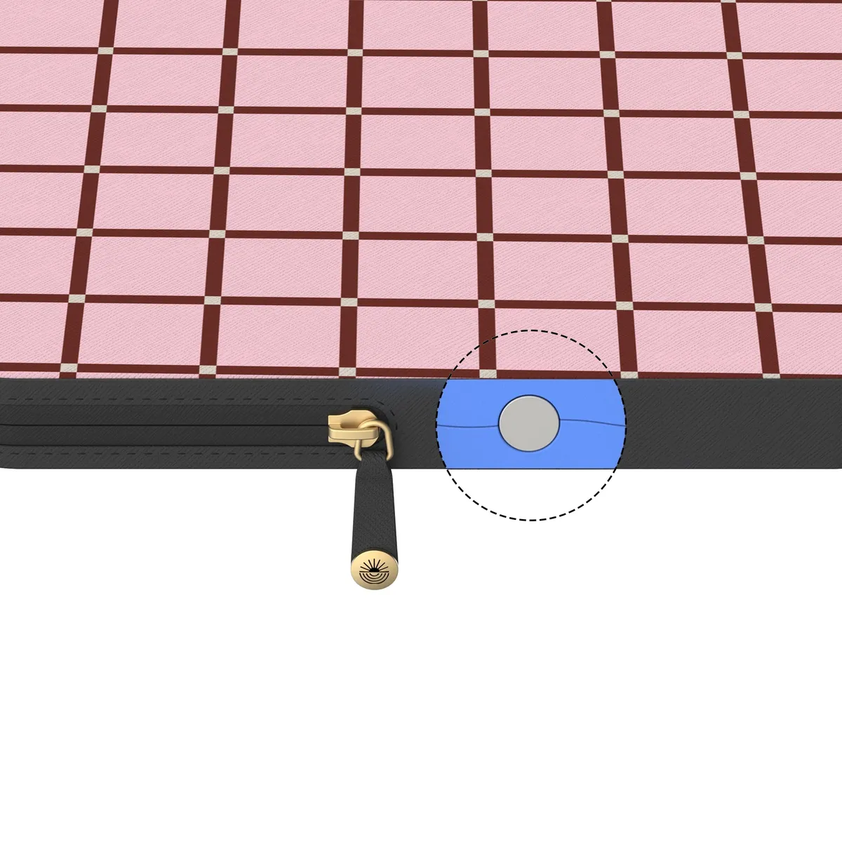 Uptown Gridlock | Pink Checkerboard Laptop Case - Image 5