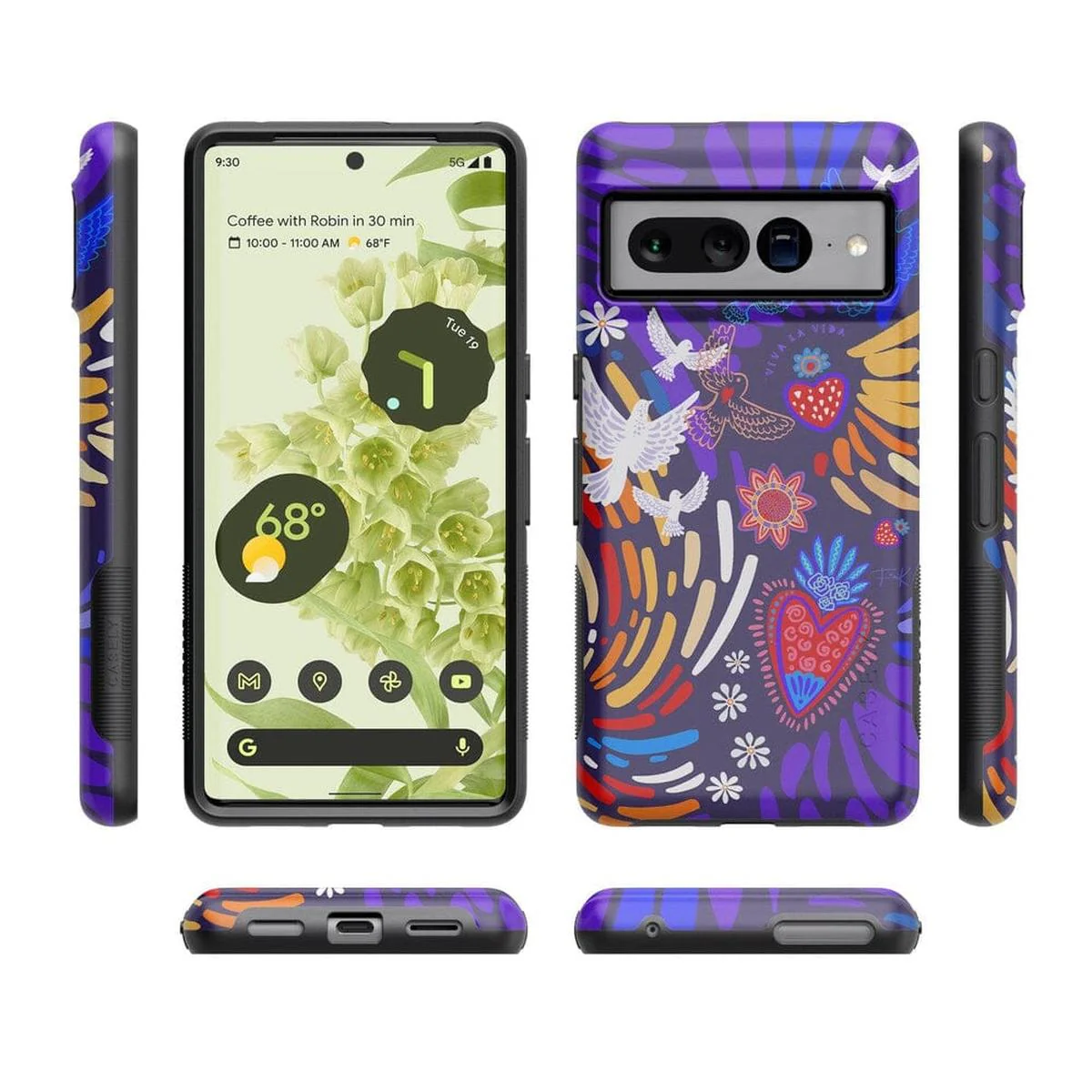 Viva La Vida | Frida Kahlo Collage Floral Google Pixel Case - Image 19