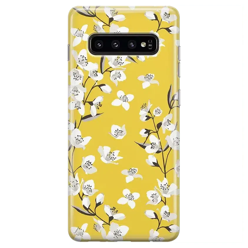 Floral Forest | Yellow Cherry Blossom Floral Samsung Case - Image 7