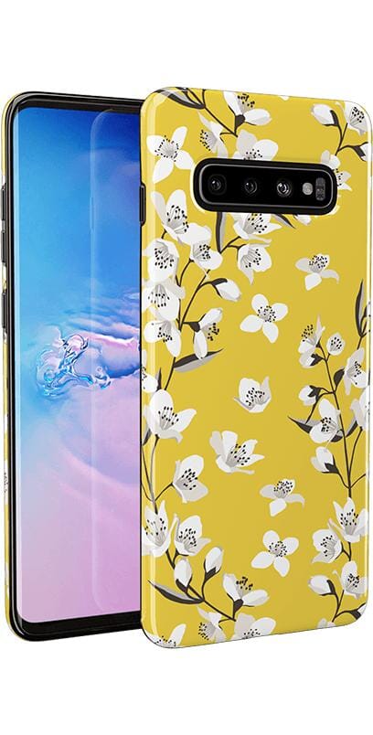 Floral Forest | Yellow Cherry Blossom Floral Samsung Case - Image 8